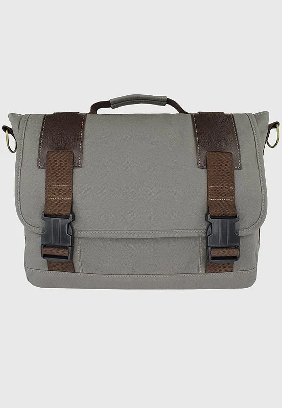Bolsa Pasta Lennas Carteiro Transversal de Lona Cinza LE09 Cinza 3
