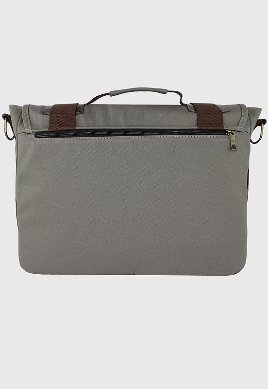Bolsa Pasta Lennas Carteiro Transversal de Lona Cinza LE09 Cinza 5
