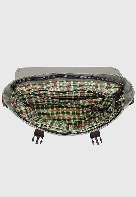 Bolsa Pasta Lennas Carteiro Transversal de Lona Cinza LE09 Cinza 7