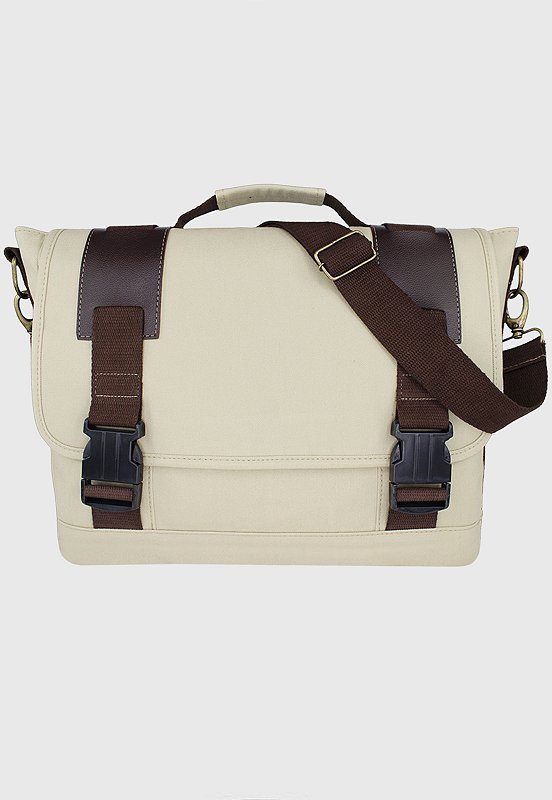 Bolsa Pasta Lennas Carteiro Transversal de Lona Bege LE09 Bege 2