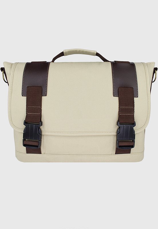Bolsa Pasta Lennas Carteiro Transversal de Lona Bege LE09 Bege 3