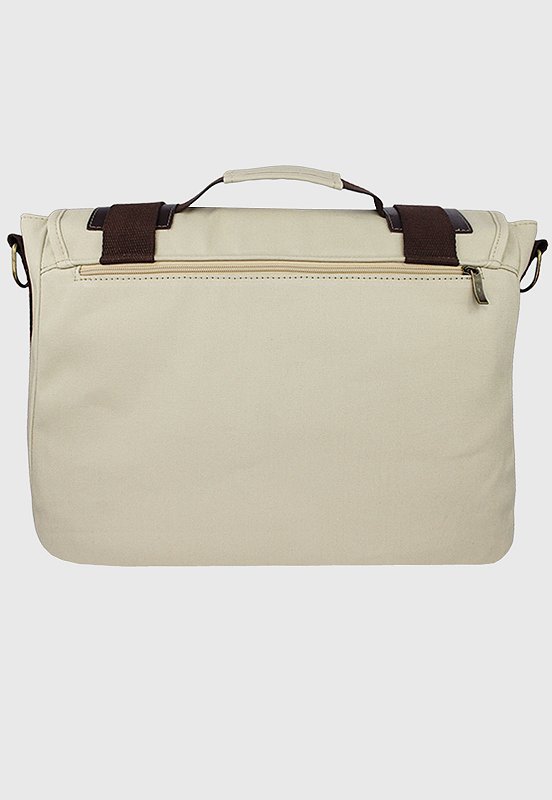 Bolsa Pasta Lennas Carteiro Transversal de Lona Bege LE09 Bege 4