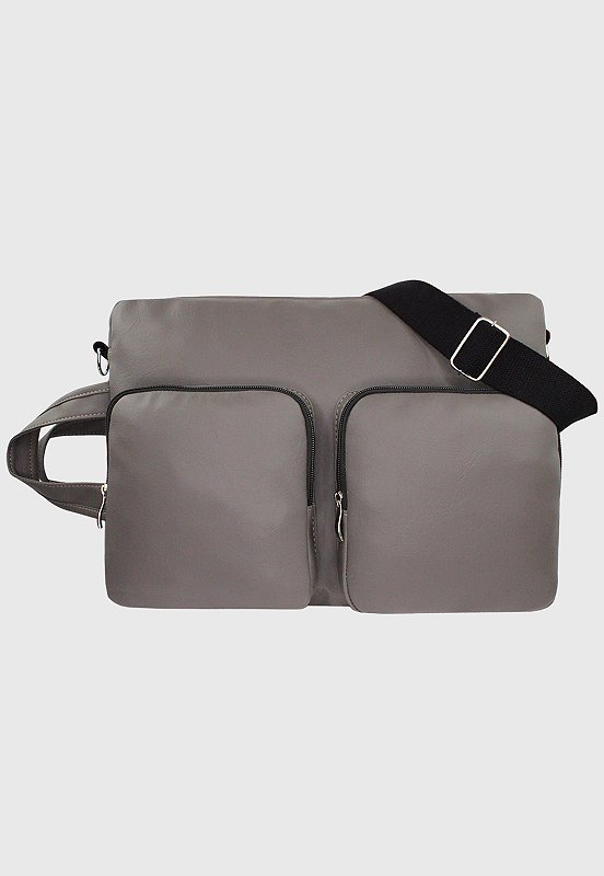 Bolsa Mochila Pasta Transversal Executiva Material Sintetico Cinza LE10 Cinza 2