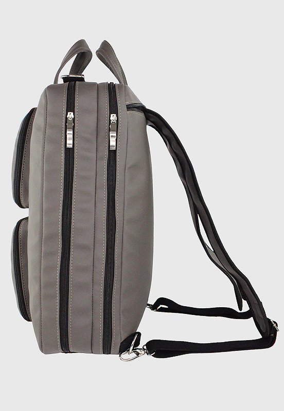 Bolsa Mochila Pasta Transversal Executiva Material Sintetico Cinza LE10 Cinza 3