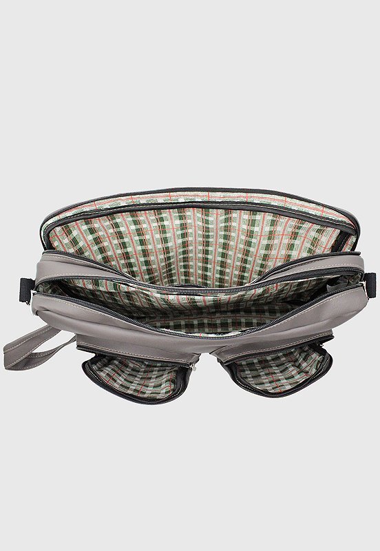 Bolsa Mochila Pasta Transversal Executiva Material Sintetico Cinza LE10 Cinza 7