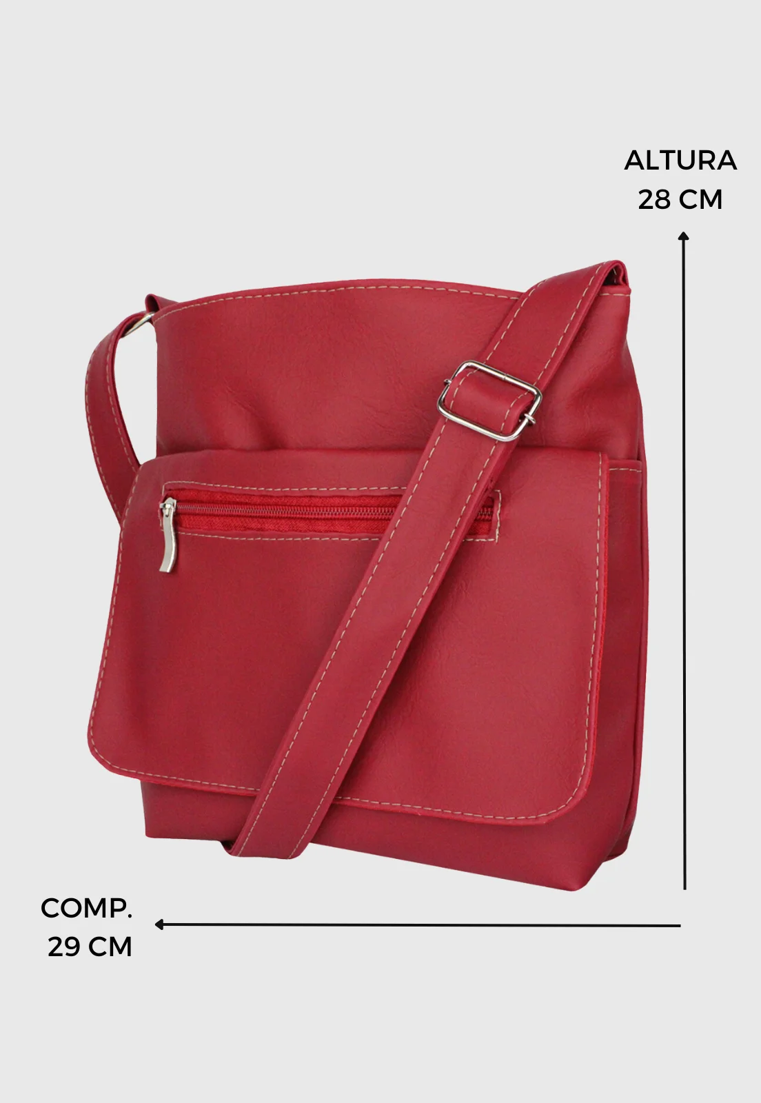 Lennas Bolsa Transversal Basica Material Sintetico Vermelha L007 Vermelho 2