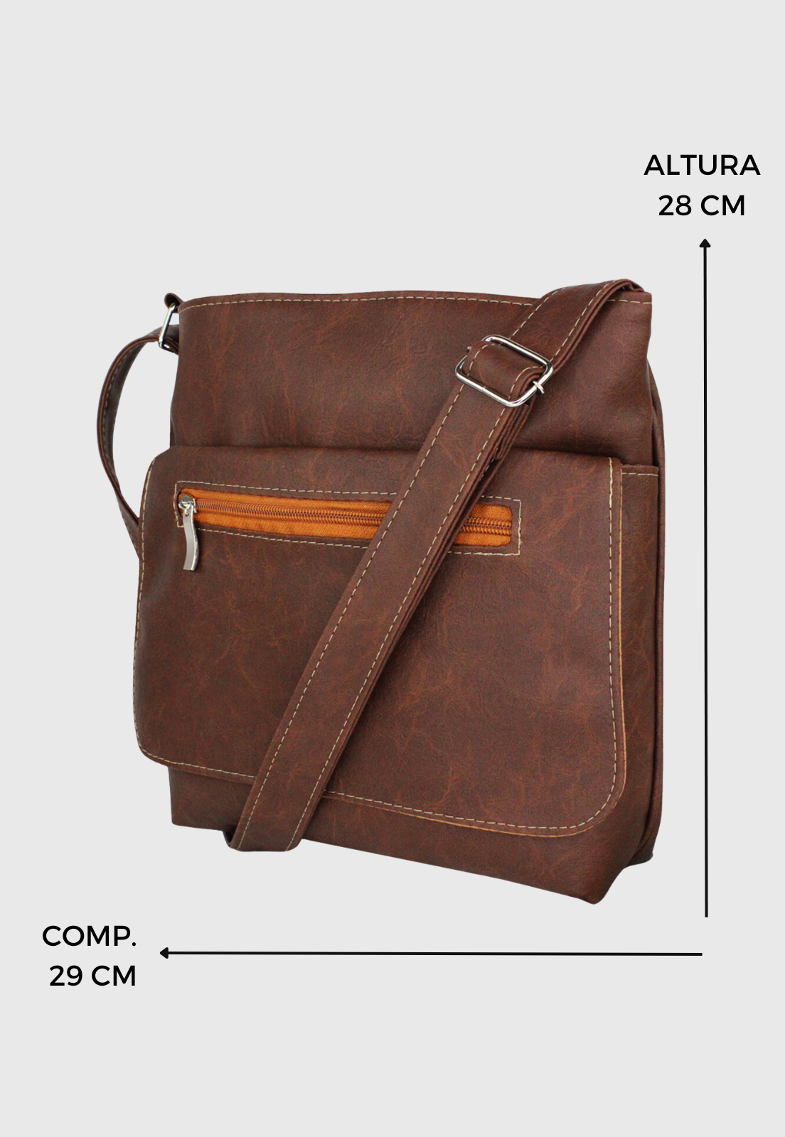 Lennas Bolsa Transversal Basica Material Sintetico Caramelo L007 Marrom 2