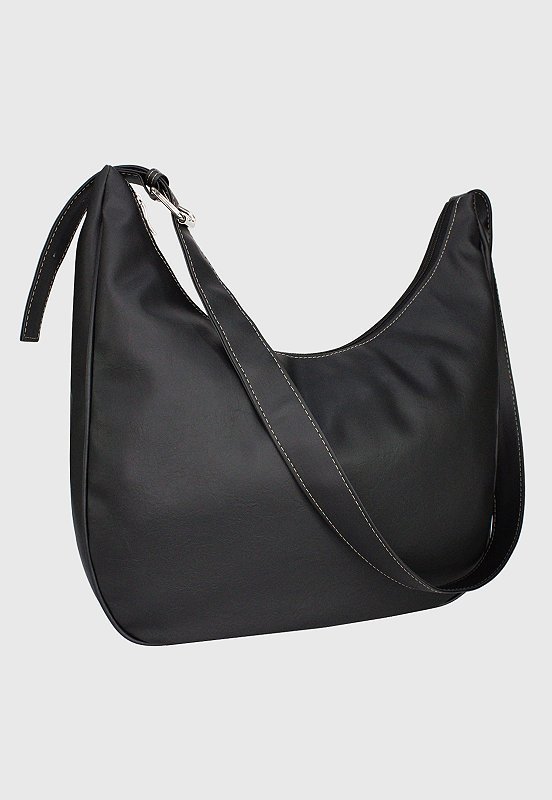Hobo Bag Bolsa Transversal Tamanho Grande Casual Preta LE11 Preto 2