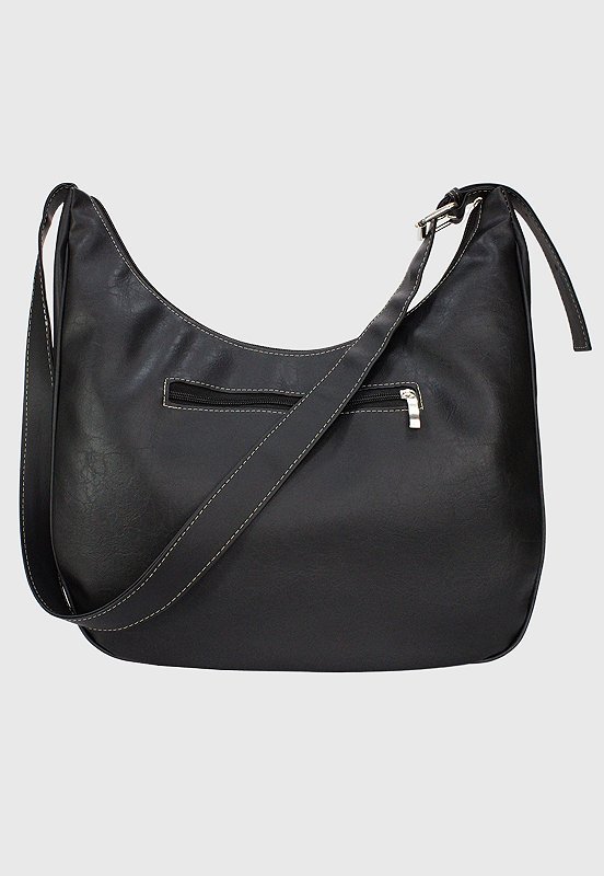 Hobo Bag Bolsa Transversal Tamanho Grande Casual Preta LE11 Preto 3