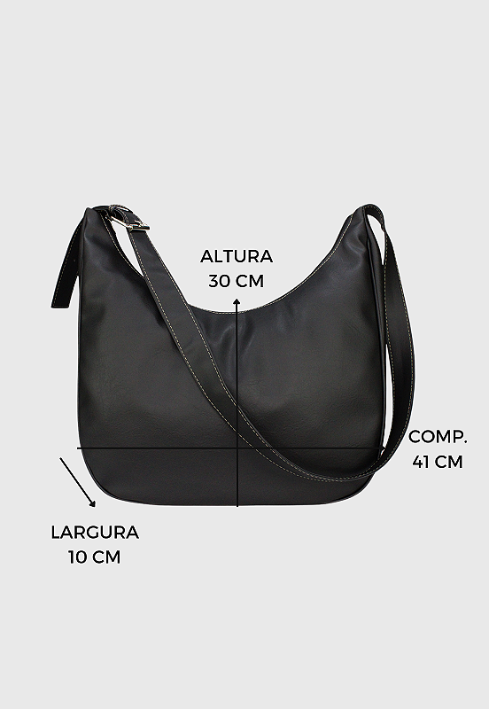 Hobo Bag Bolsa Transversal Tamanho Grande Casual Preta LE11 Preto 5