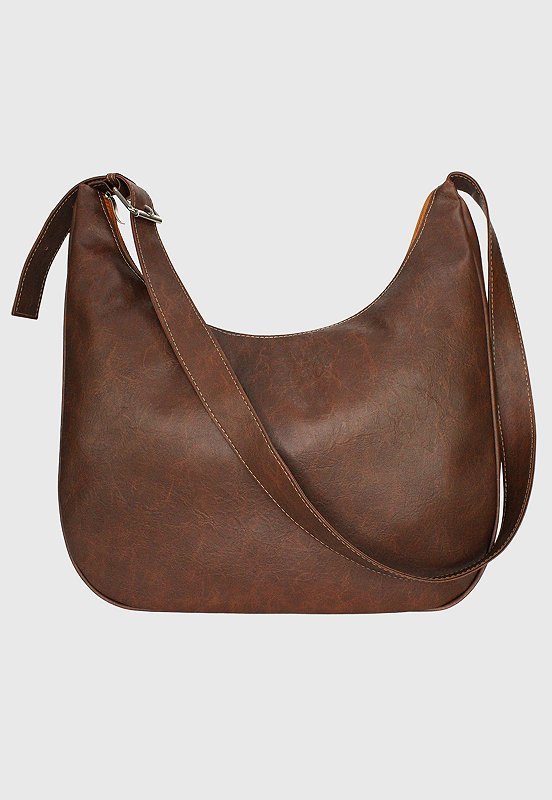 Hobo Bag Bolsa Transversal Tamanho Grande Casual Caramelo LE11 Marrom 1