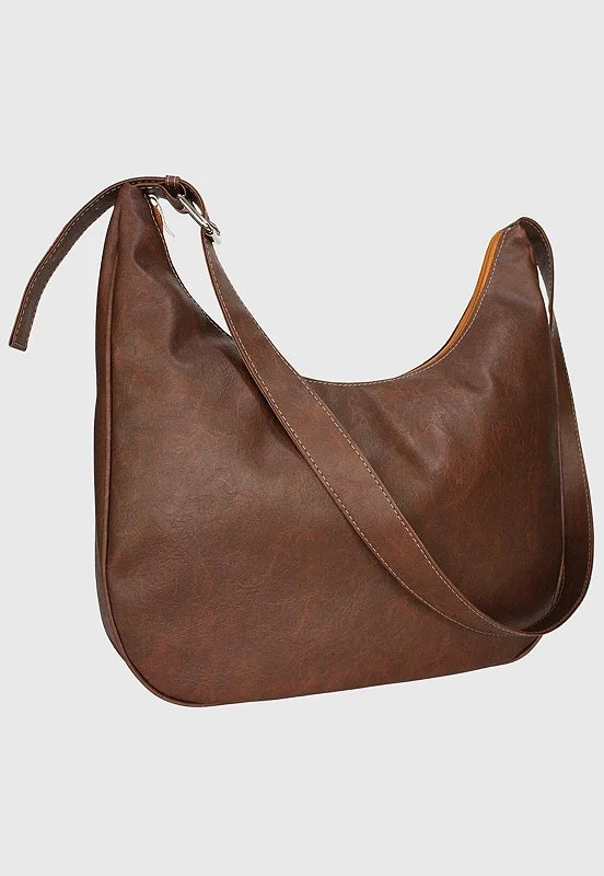 Hobo Bag Bolsa Transversal Tamanho Grande Casual Caramelo LE11 Marrom 2