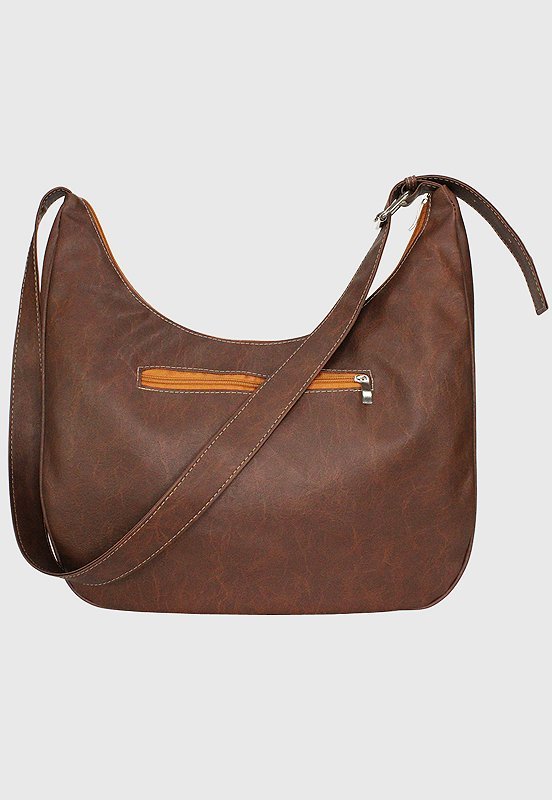 Hobo Bag Bolsa Transversal Tamanho Grande Casual Caramelo LE11 Marrom 3