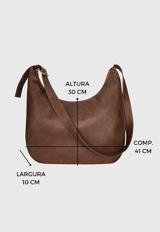 Hobo Bag Bolsa Transversal Tamanho Grande Casual Caramelo LE11 Marrom 5