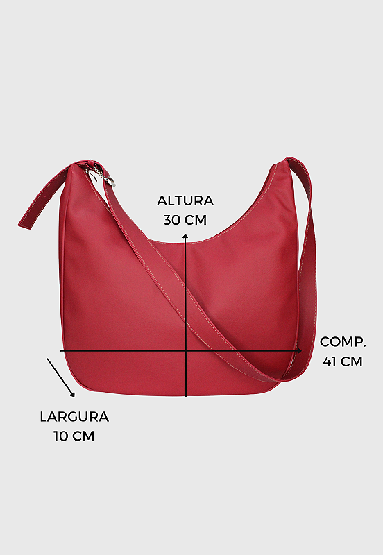 Hobo Bag Bolsa Transversal Tamanho Grande Casual Vermelha LE11 Vermelho 5