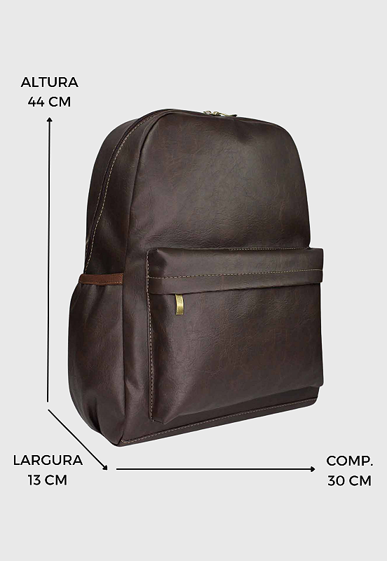 Lennas Mochila Executiva Basica Masculina Feminina Marrom LE12 Marrom 2