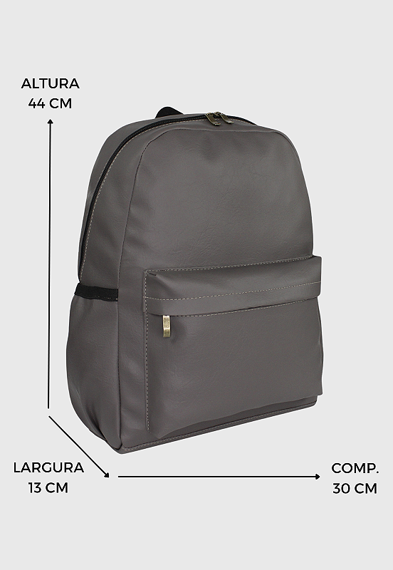 Lennas Mochila Executiva Basica Masculina Feminina Cinza LE12 Cinza 2