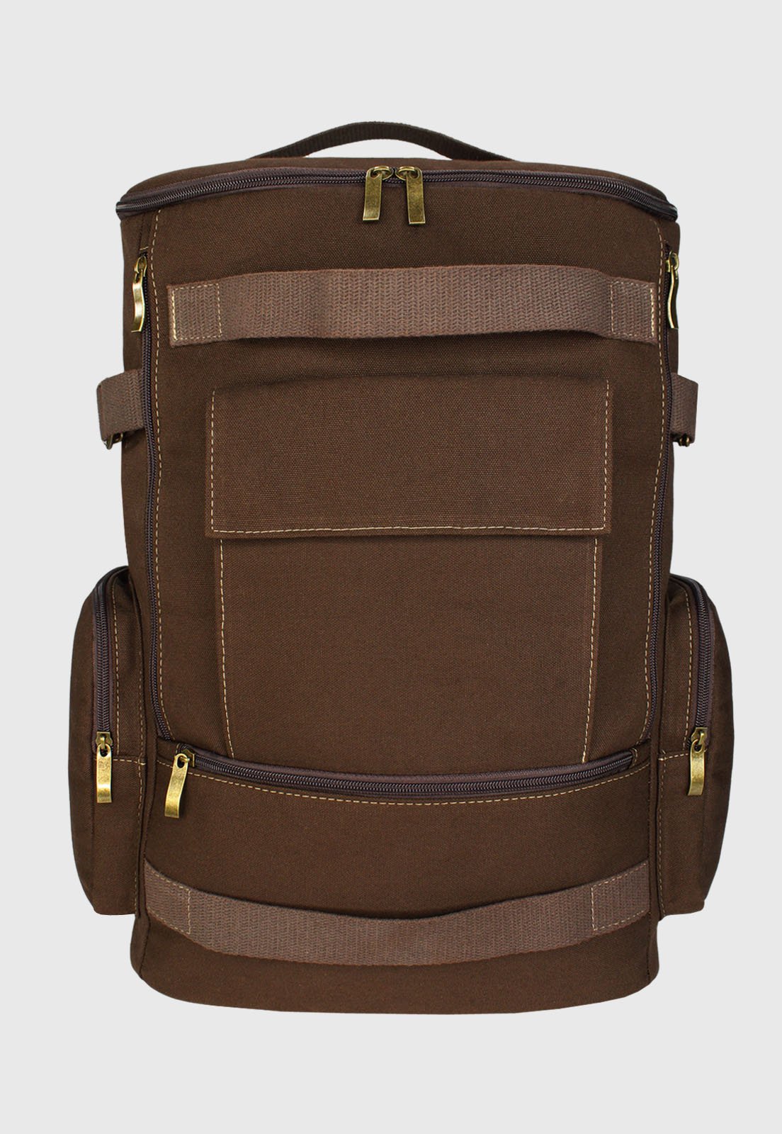 Lennas Mochila de Lona Grande Masculina Feminina Comporta Notebook Casual e Viagens Marrom LE13 Marrom 2