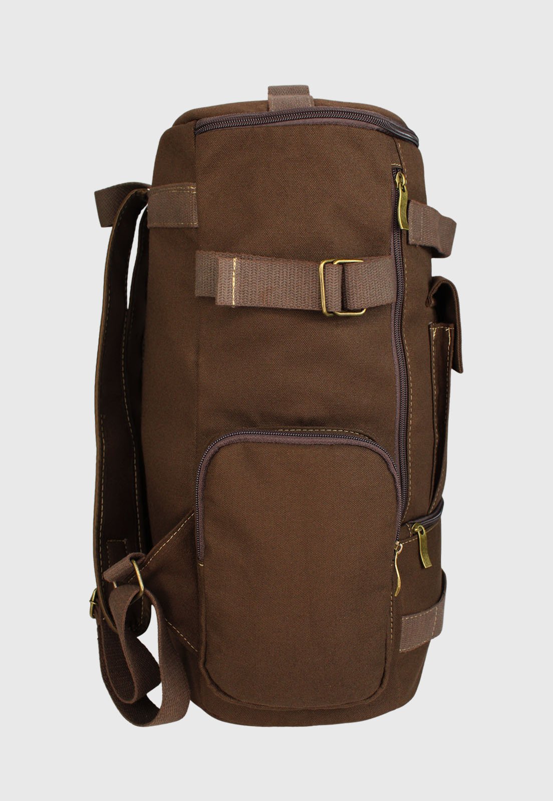 Lennas Mochila de Lona Grande Masculina Feminina Comporta Notebook Casual e Viagens Marrom LE13 Marrom 3