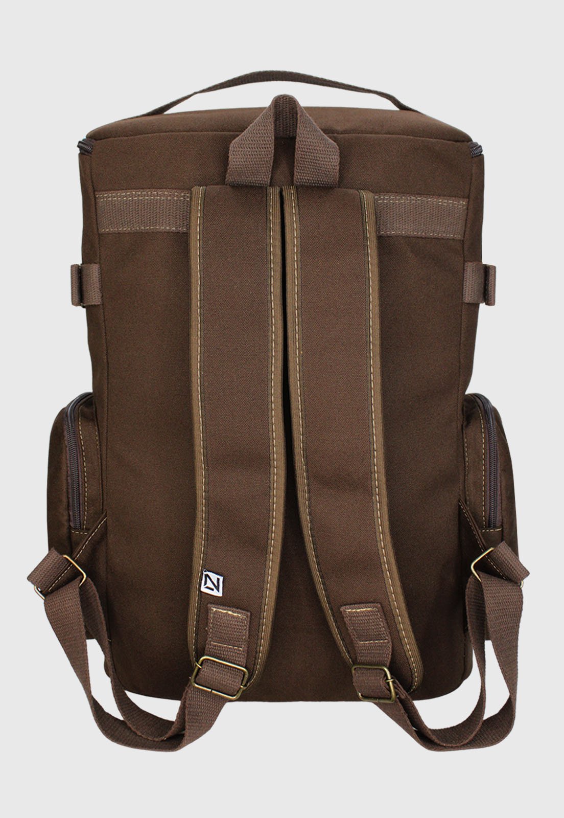 Lennas Mochila de Lona Grande Masculina Feminina Comporta Notebook Casual e Viagens Marrom LE13 Marrom 4