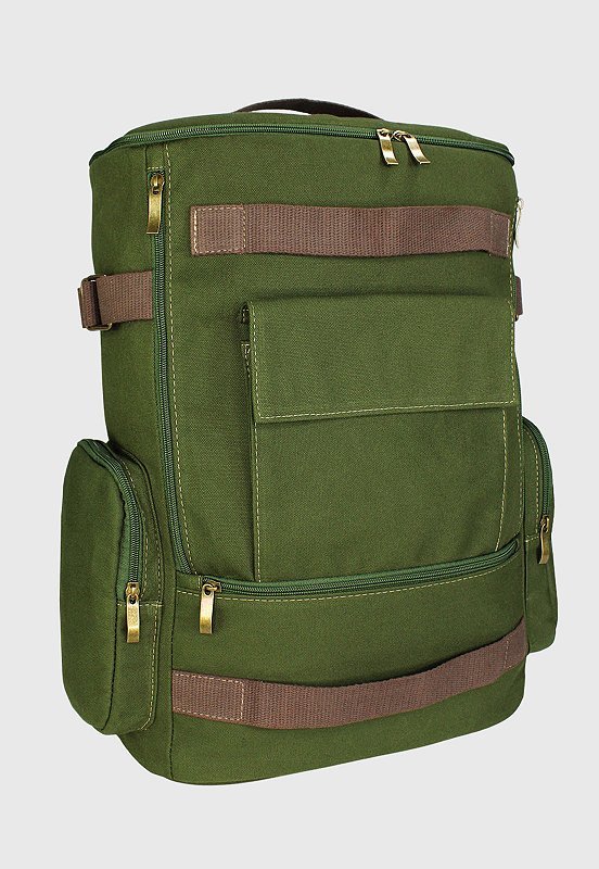 Lennas Mochila de Lona Grande Masculina Feminina Comporta Notebook Casual e Viagens Verde LE13