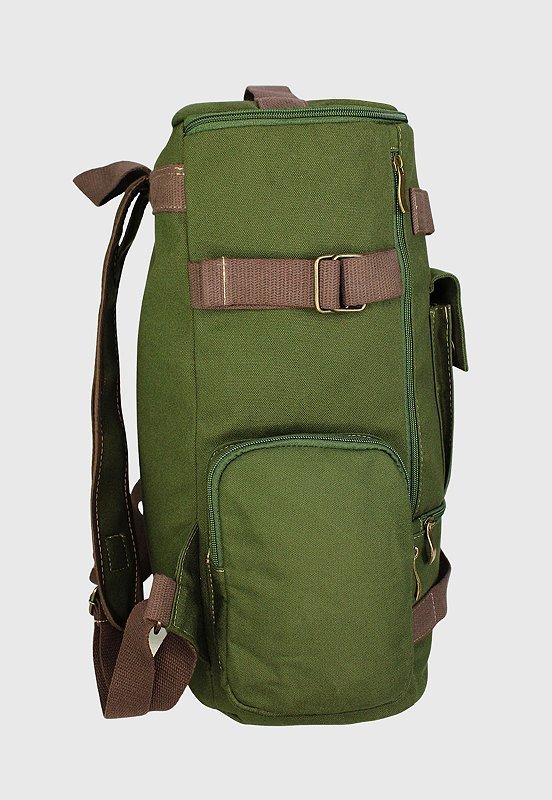 Lennas Mochila de Lona Grande Masculina Feminina Comporta Notebook Casual e Viagens Verde LE13 Verde 3