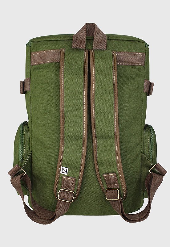 Lennas Mochila de Lona Grande Masculina Feminina Comporta Notebook Casual e Viagens Verde LE13 Verde 4