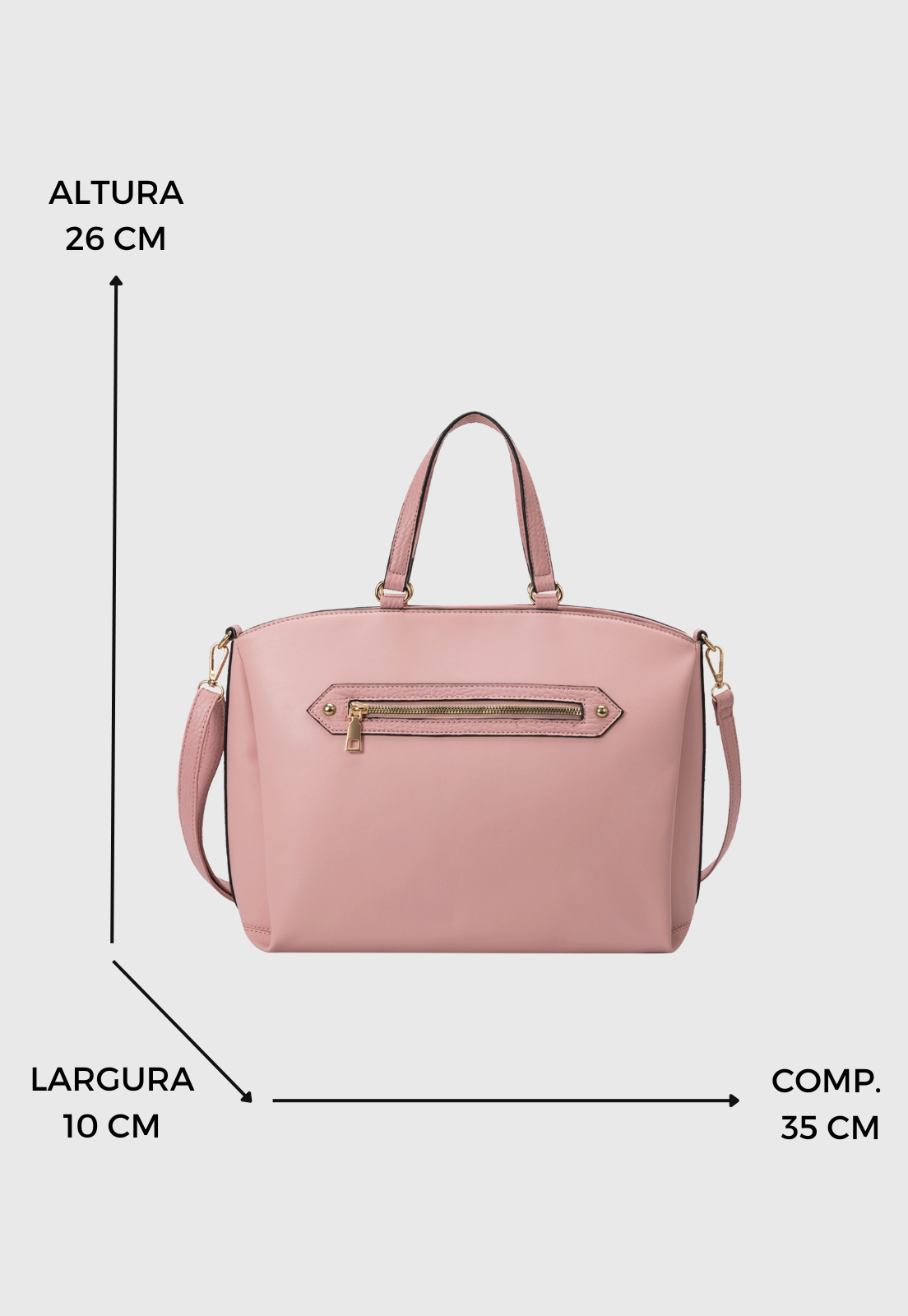 Bolsa Transversal e de Ombro Feminina Tote Bag Estilo Casual Rose B073 Rosa 4