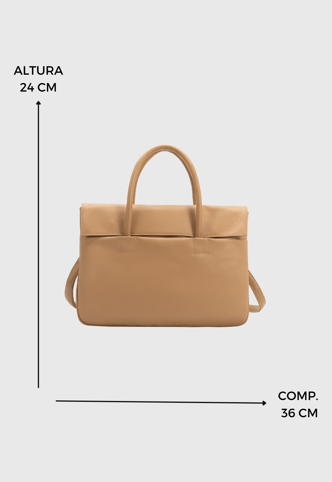 Bolsa Transversal e de Ombro Feminina Com Estilo Executivo Caqui B075 Bege 2