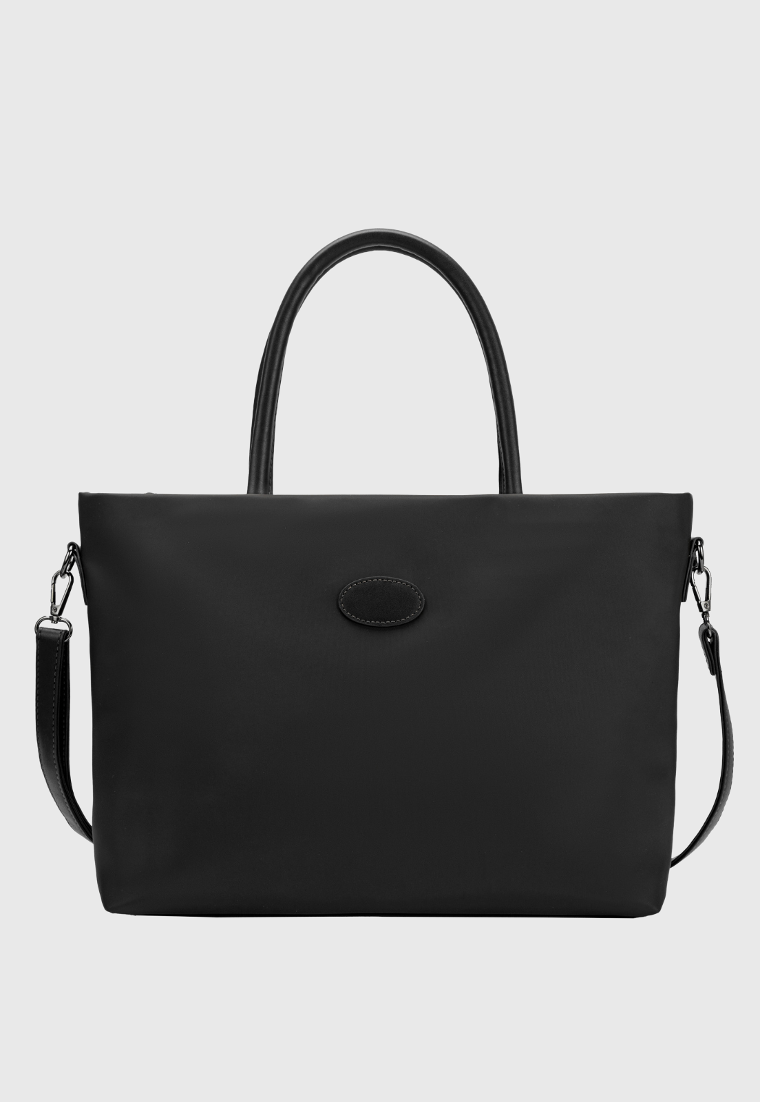 Bolsa Feminina Transversal e de Ombro Tote Bag de Nylon Preta B076