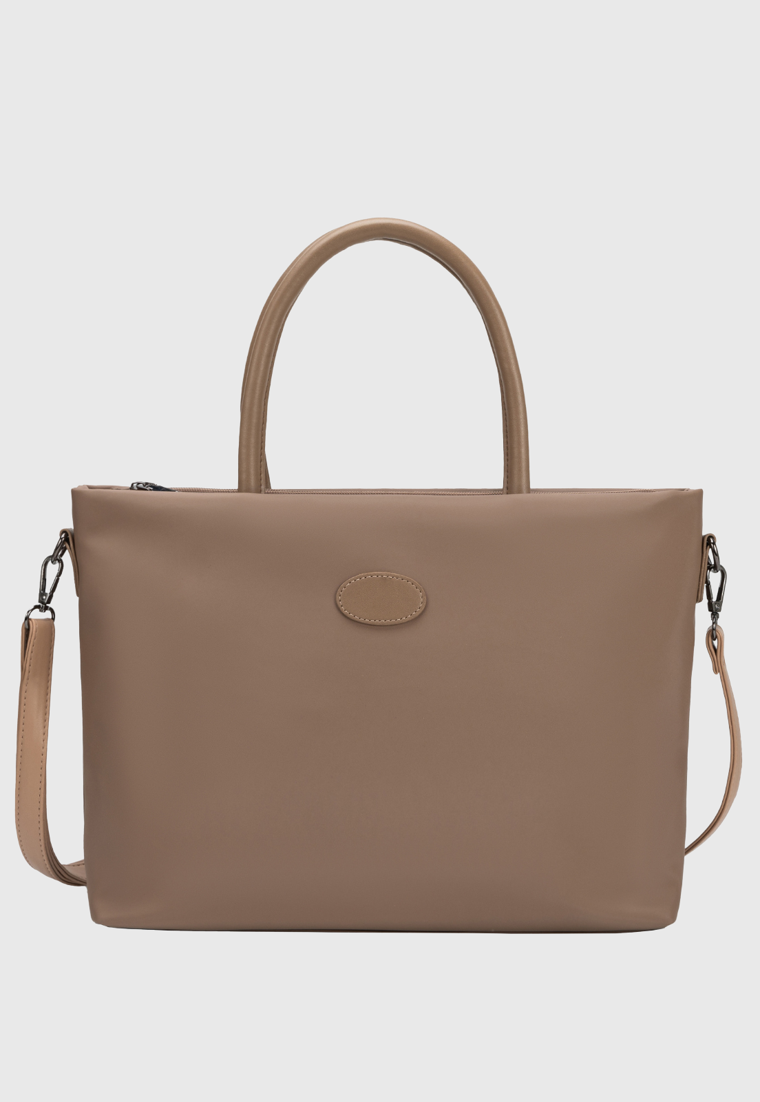 Bolsa Feminina Transversal e de Ombro Tote Bag de Nylon Caqui B076