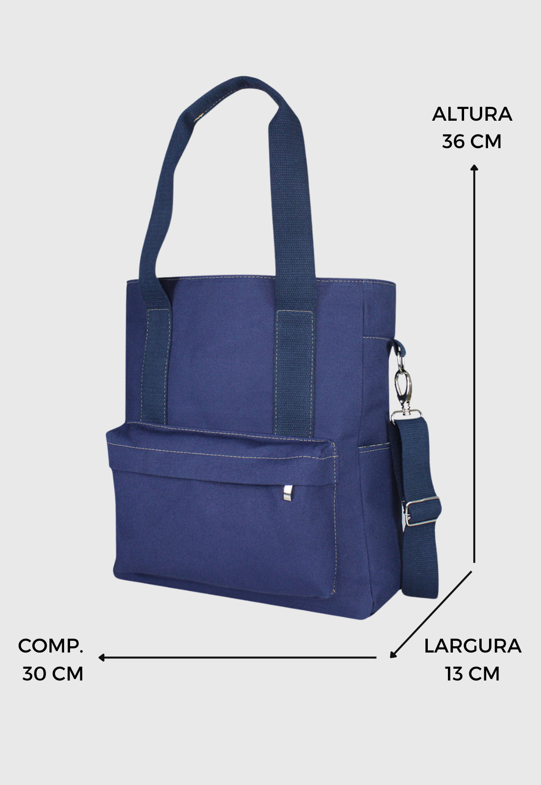 Lennas Bolsa Transversal e de Ombro Tote Bag de Lona Azul A025 Azul 2