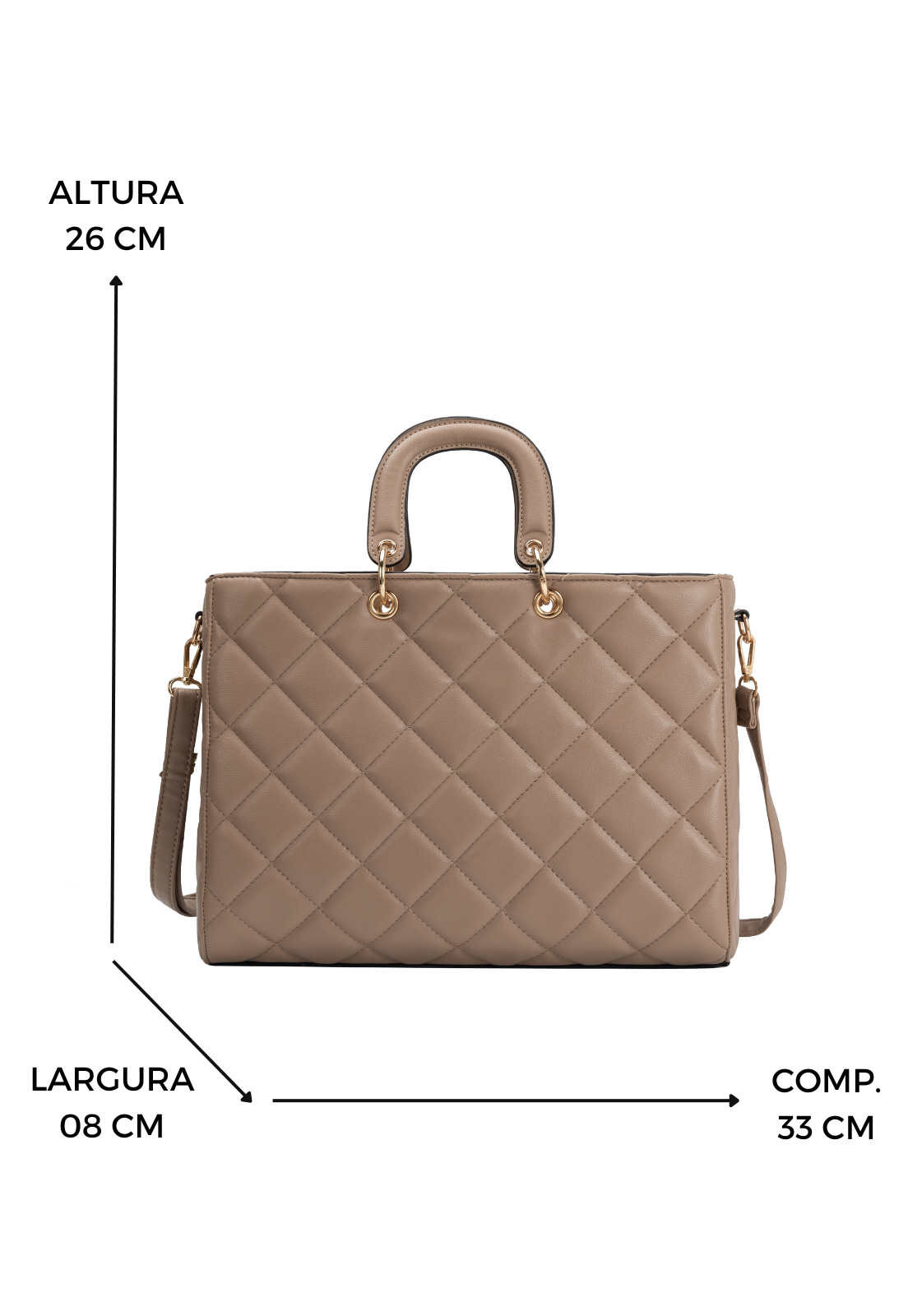 Lennas Bolsa Transversal e de Mao Feminina Shopper Bag Casual Caqui B078 Bege 2