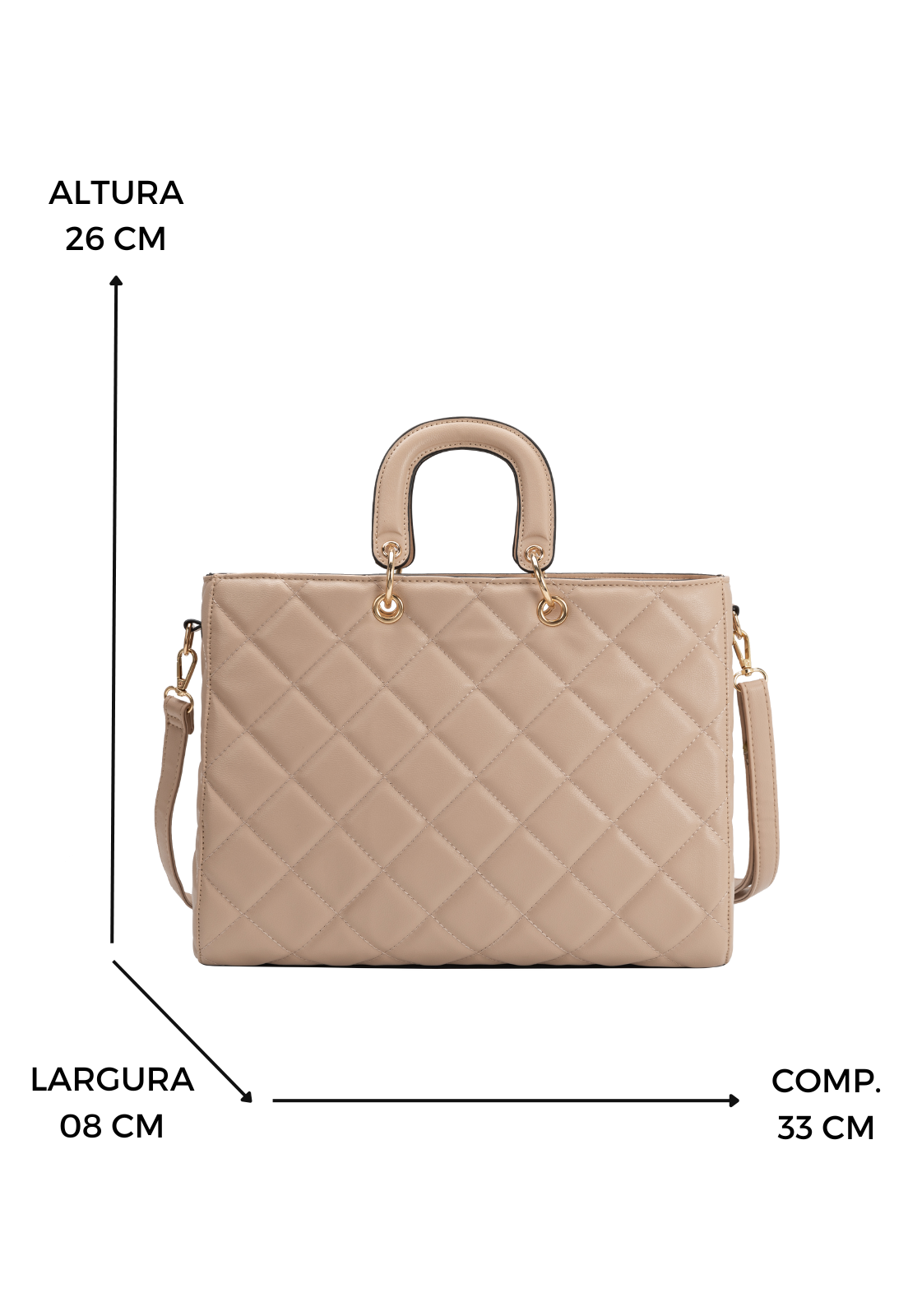 Lennas Bolsa Transversal e de Mao Feminina Shopper Bag Casual Bege B078 Bege 2