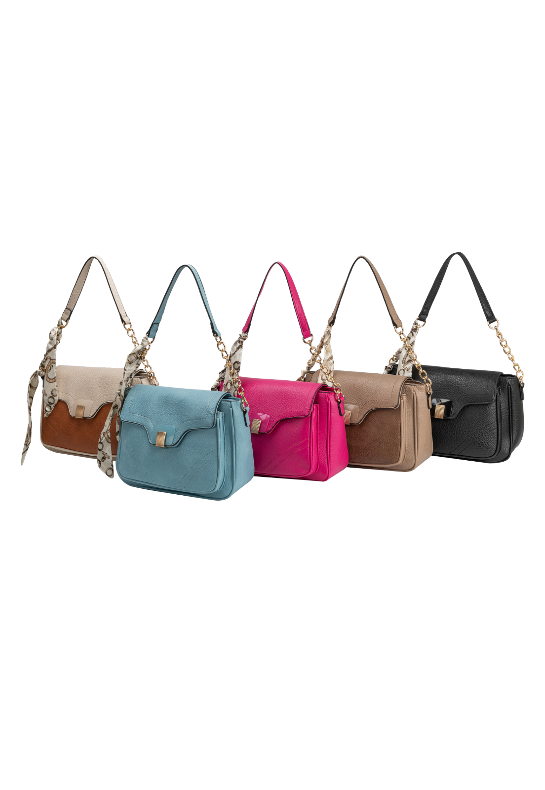Lennas Bolsa Transversal e de Ombro Feminina Estilo Casual Preta B081 Preto 3