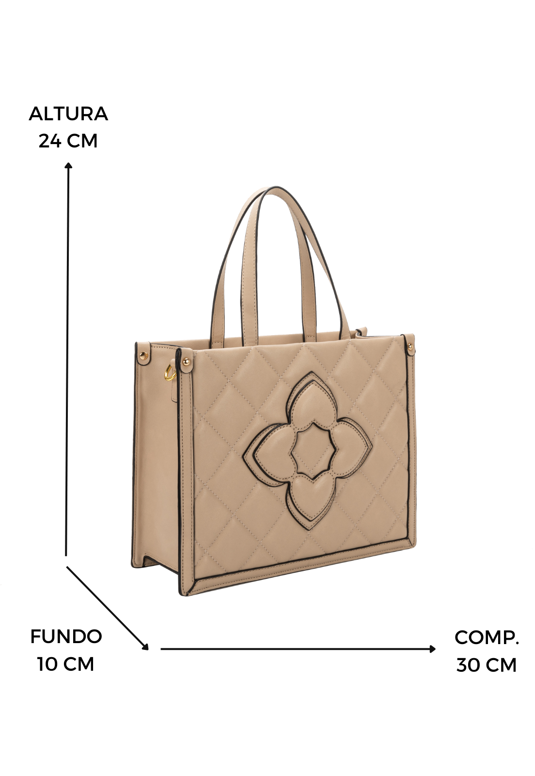 Lennas Shopper Bag Tiracolo Bolsa de Mao e Transversal Feminina Bege B082 Bege 2
