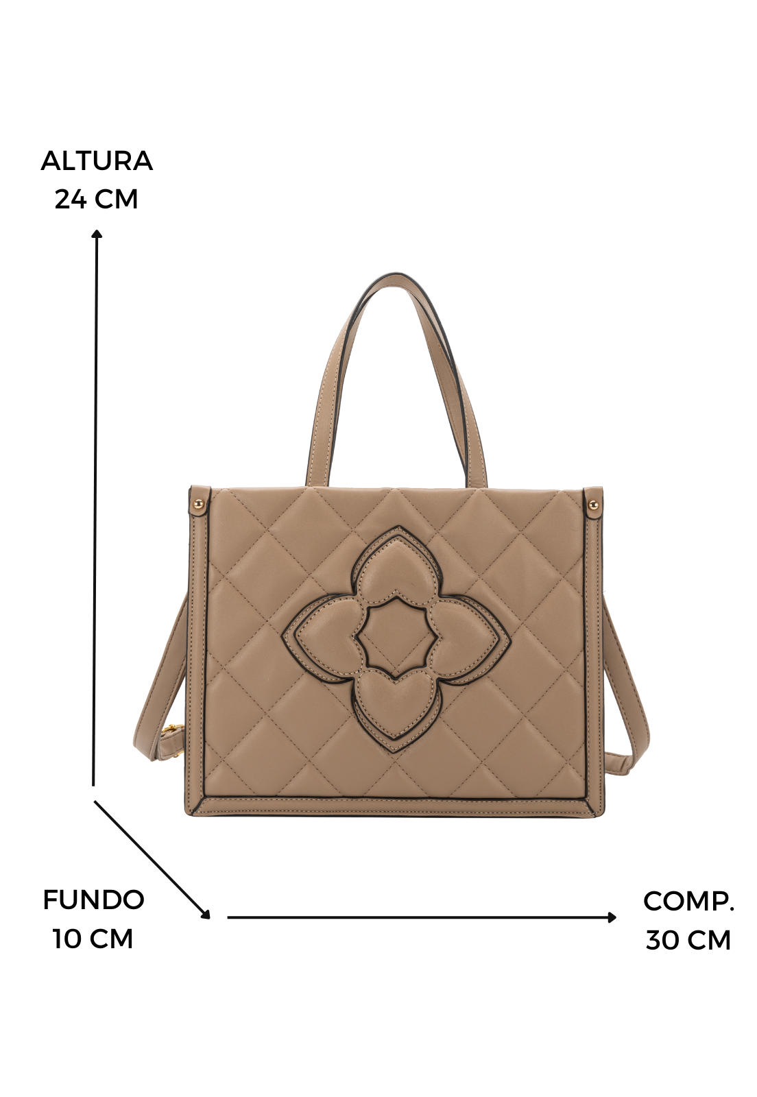 Lennas Shopper Bag Tiracolo Bolsa de Mao e Transversal Feminina Caqui B082 Bege 2