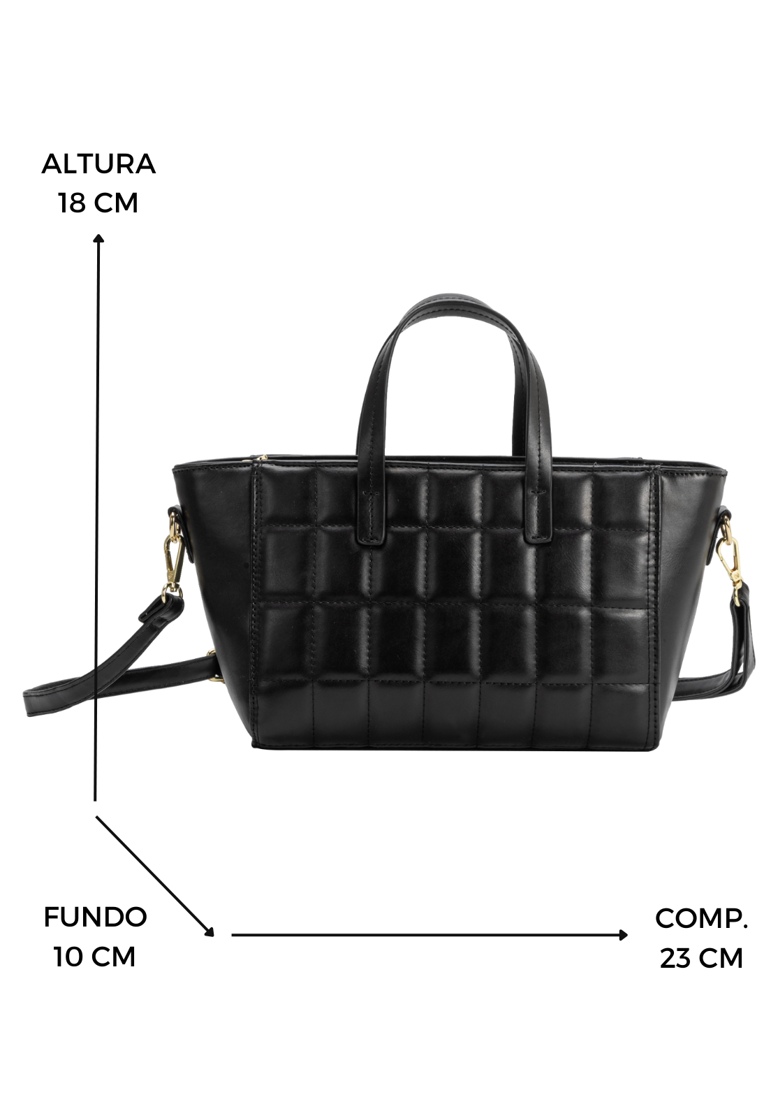 Lennas Bolsa Transversal Mini Shopper Bag Tiracolo Preta B084 Preto 2