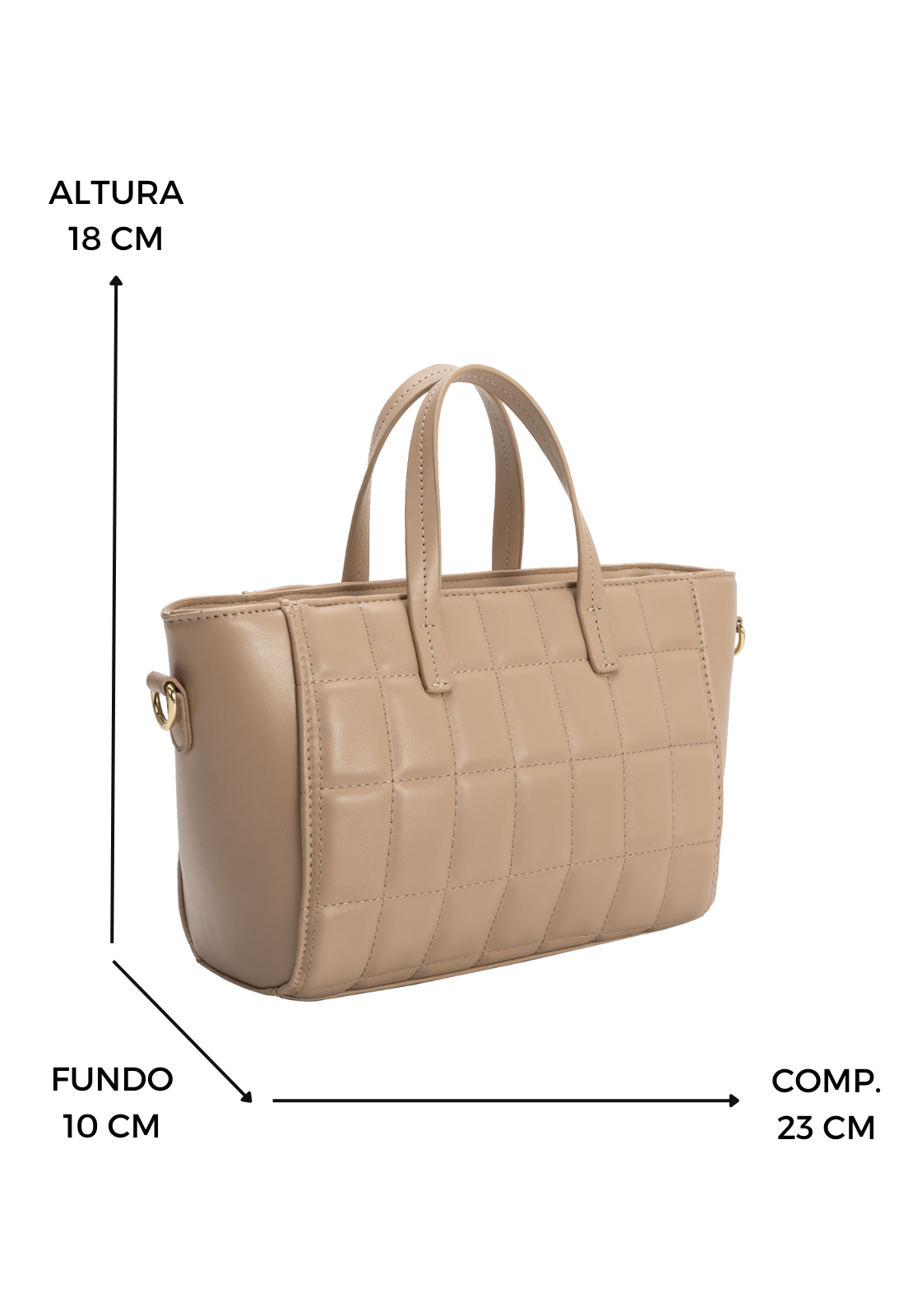 Lennas Bolsa Transversal Mini Shopper Bag Tiracolo Caqui B084 Bege 3