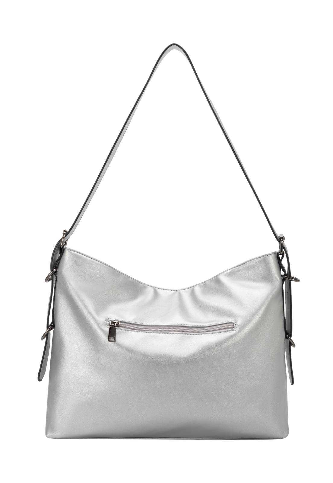 Lennas Hobo Bag Bolsa Transversal e de Ombro Tamanho Grande Fashion Prata B085 Prata 4