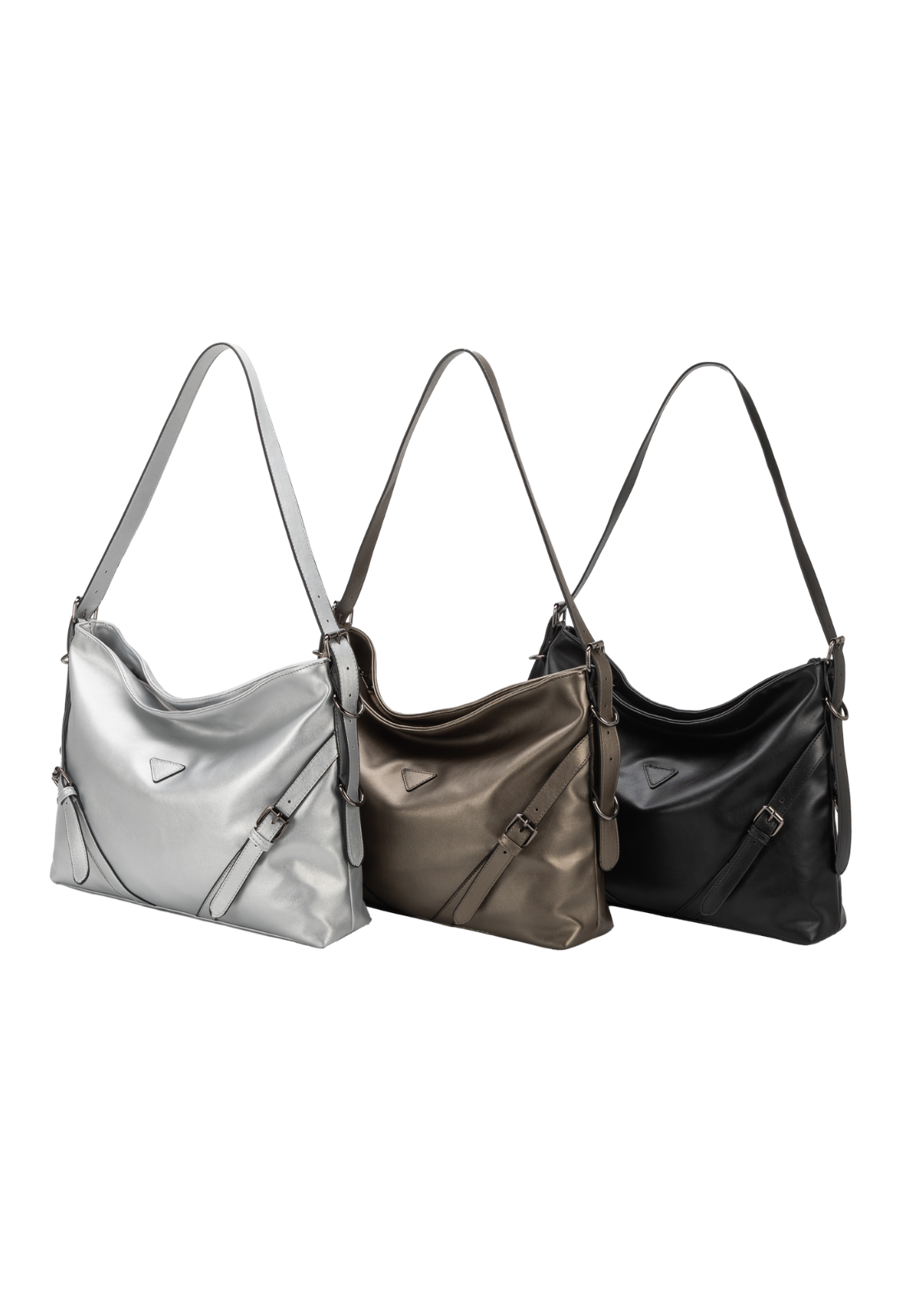 Lennas Hobo Bag Bolsa Transversal e de Ombro Tamanho Grande Fashion Prata B085 Prata 2