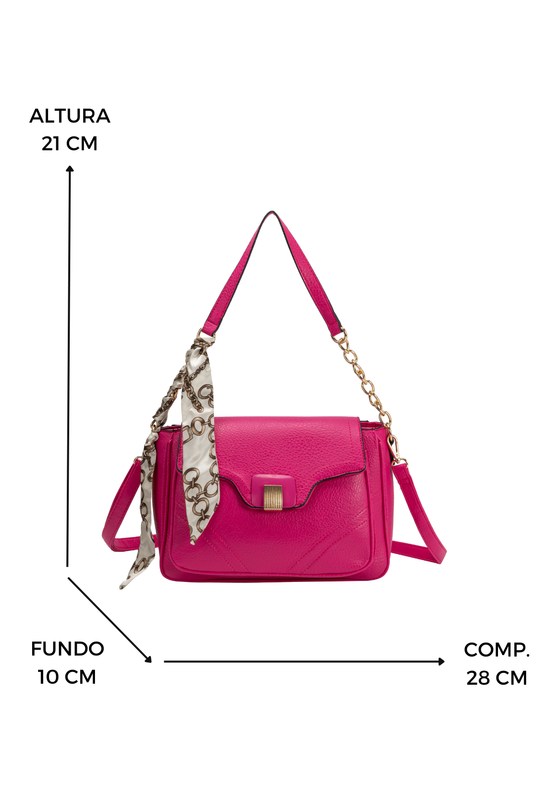 Lennas Bolsa Transversal e de Ombro Feminina Estilo Casual Rosa B081 Rosa 2