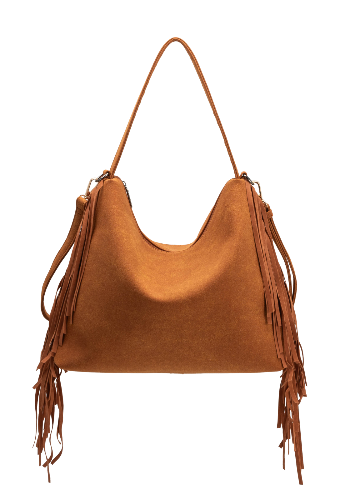 Lennas Hobo Bag Bolsa Transversal com Franjas Caramelo B080