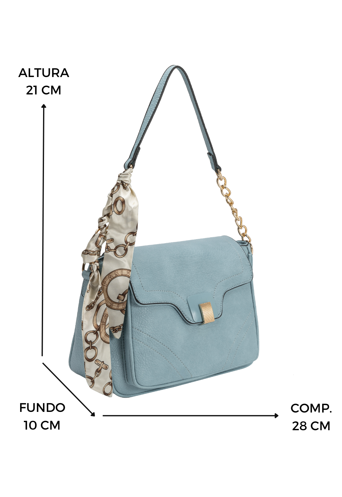 Lennas Bolsa Transversal e de Ombro Feminina Estilo Casual Azul B081 Azul 4