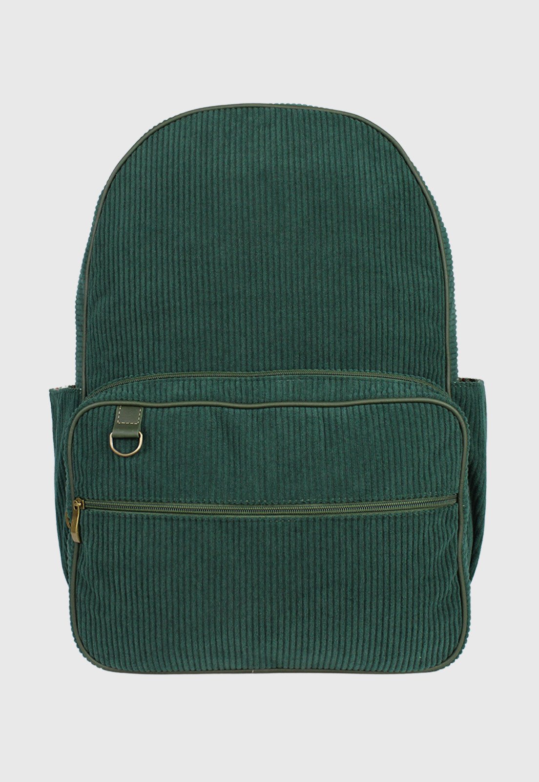 Lennas Mochila Unissex Grande de Veludo Cotele Comporta Notebook Verde A026 Verde 4