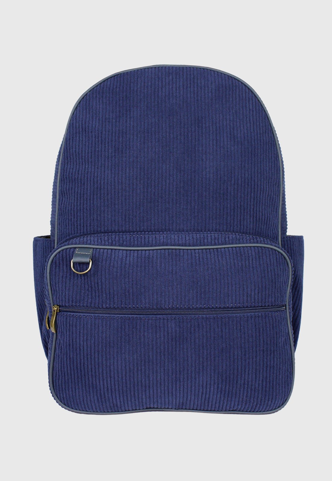 Lennas Mochila Unissex Grande de Veludo Cotele Azul A026