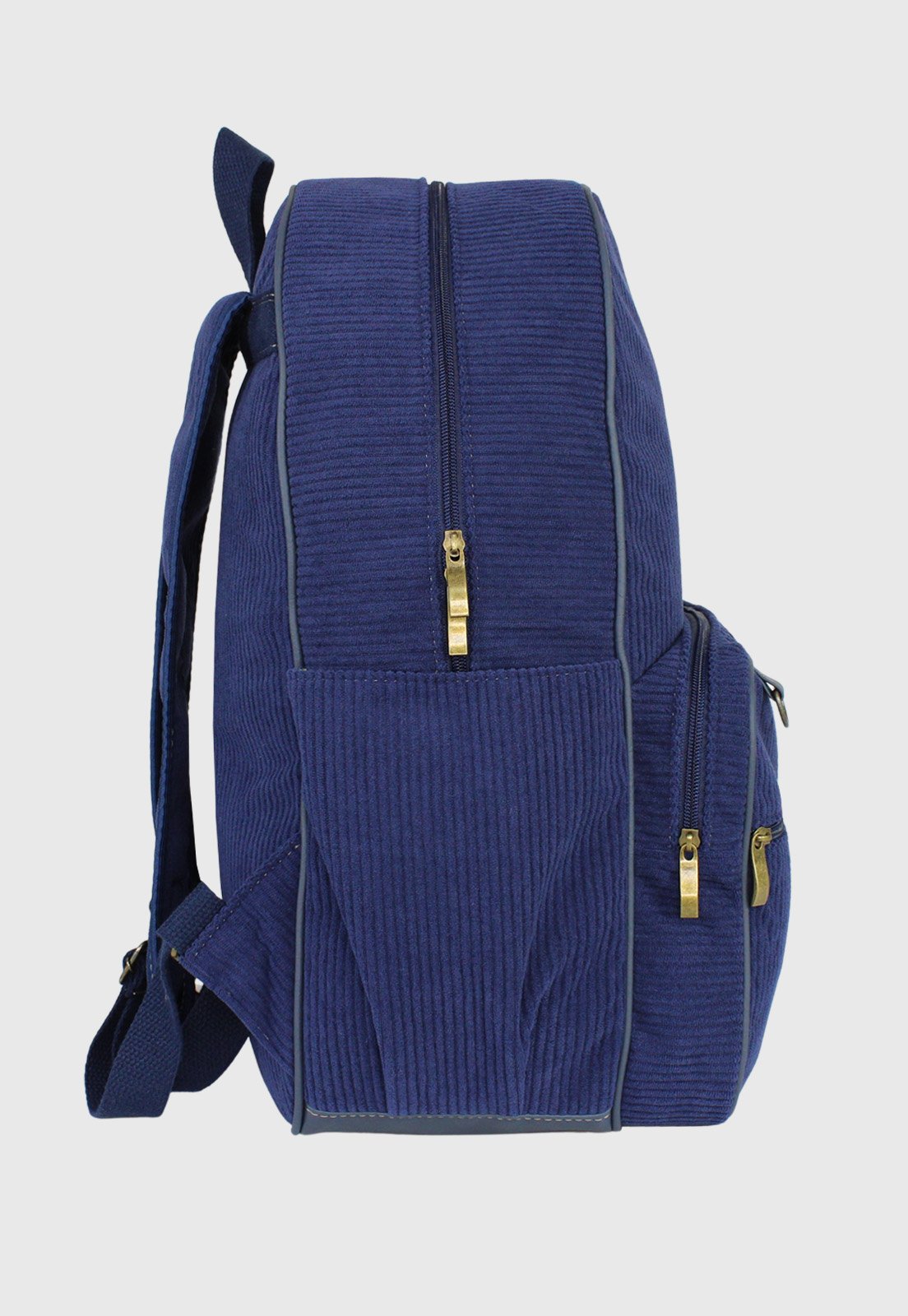 Lennas Mochila Unissex Grande de Veludo Cotele Azul A026 Azul 3