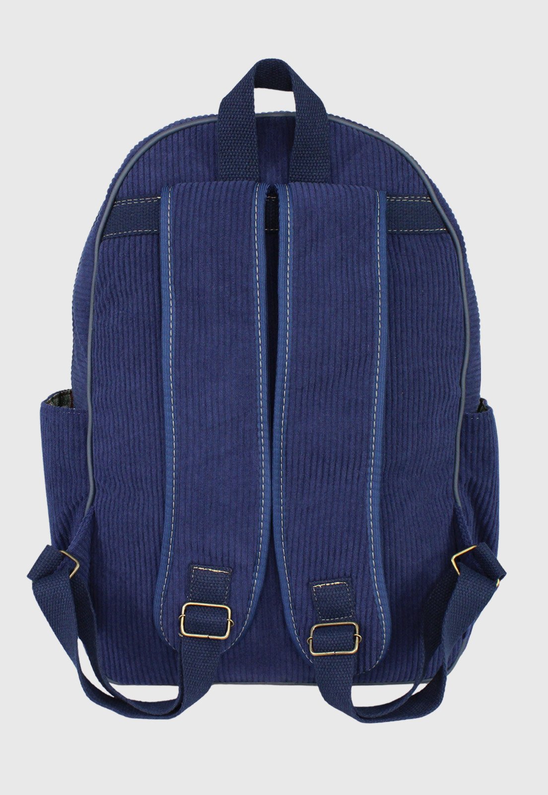 Lennas Mochila Unissex Grande de Veludo Cotele Azul A026 Azul 4