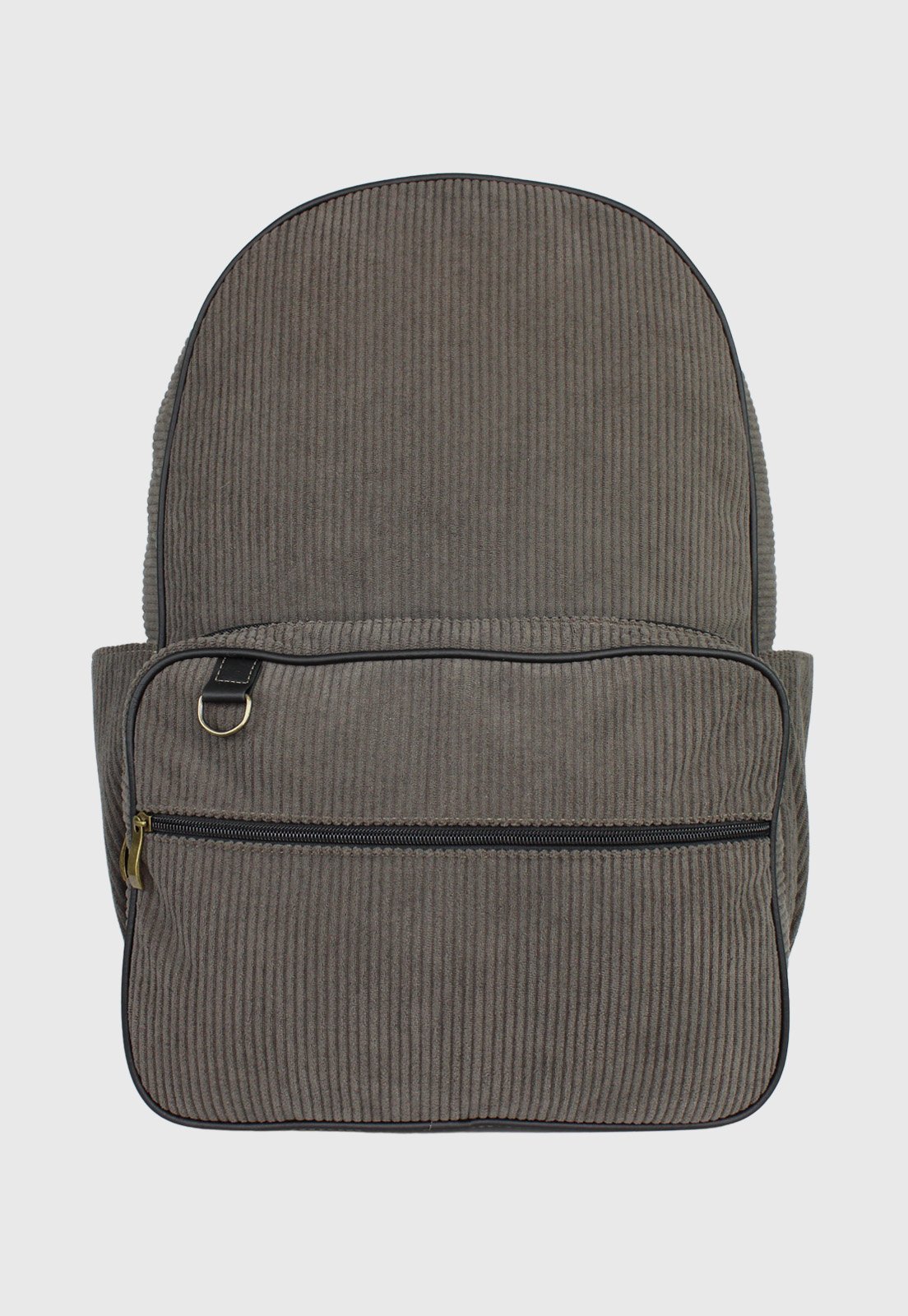 Lennas Mochila Unissex Grande de Veludo Cotele Cinza A026