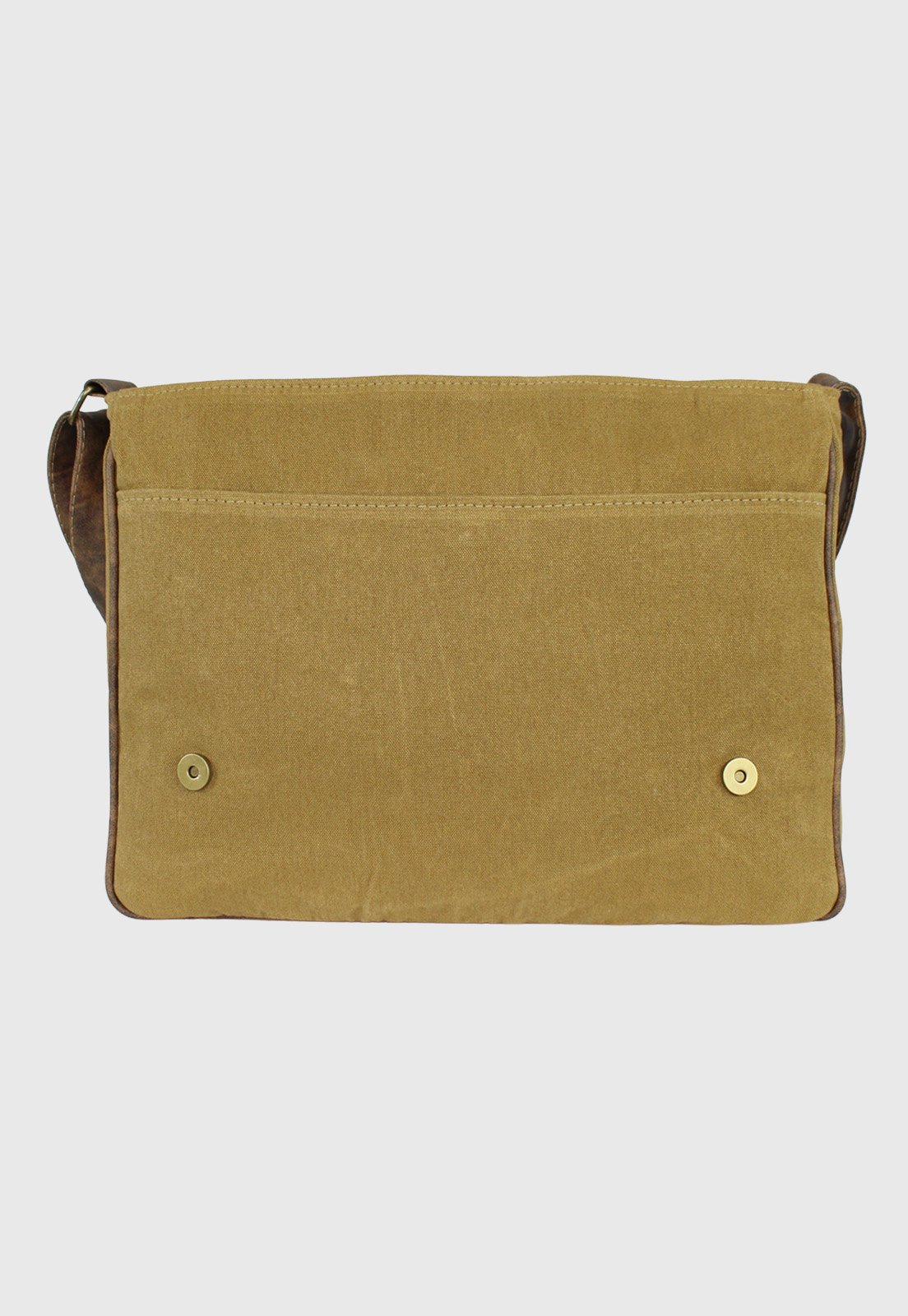 Lennas Pasta Carteiro Bolsa Transversal de Lona Caqui A003 Bege 4